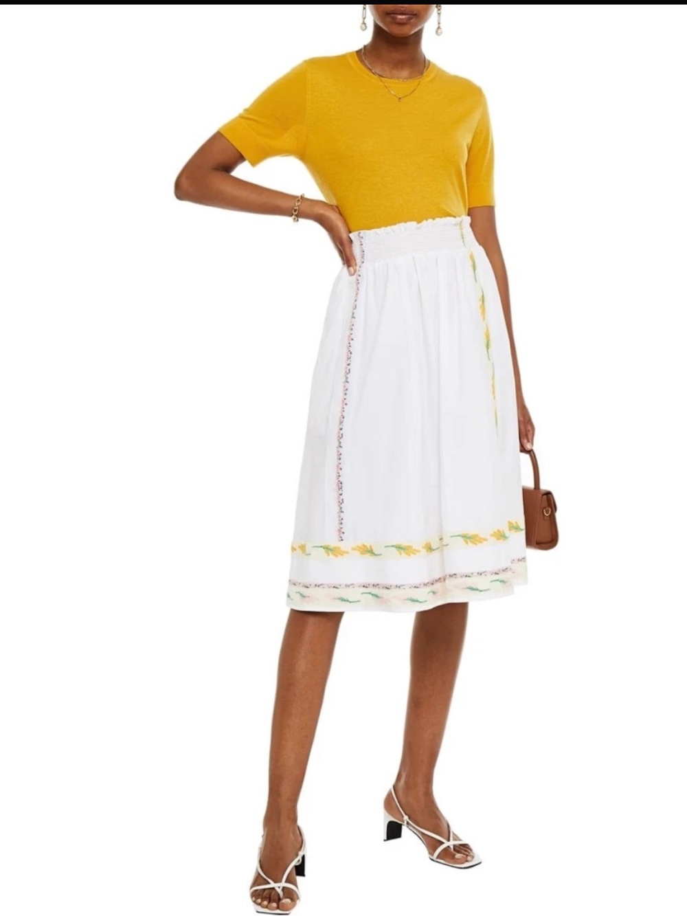 Tory Burch Vintage Ribbon Embellished Skirt, 8 M